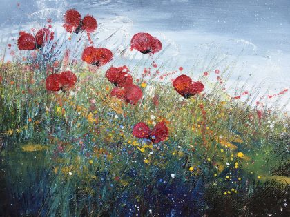 Poppies on a Wall in France (SOLD)