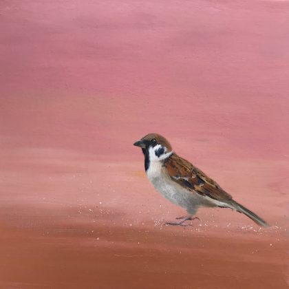 Garden Sparrow on Rose gold (SOLD)