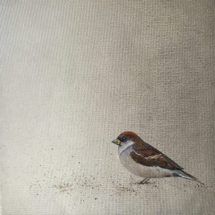 Little Sparrow ~ on silver (SOLD)