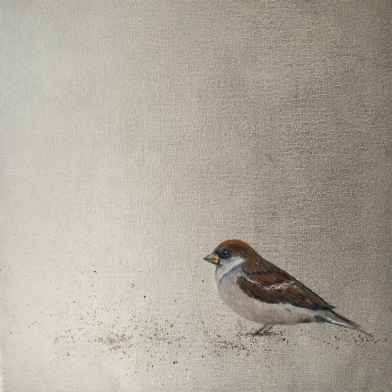 Little Sparrow ~ on silver (SOLD)