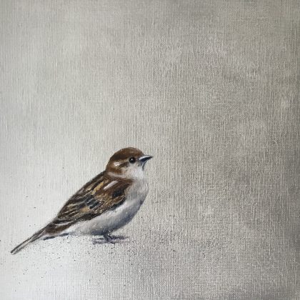 Little Sparrow ~ on silver (SOLD)