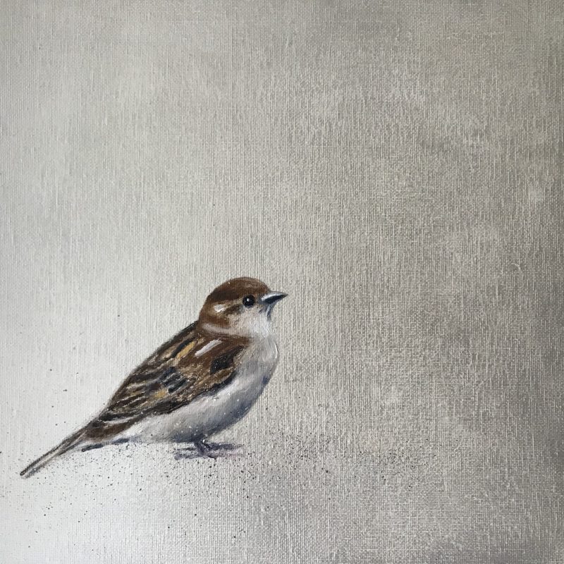 Little Sparrow ~ on silver (SOLD)