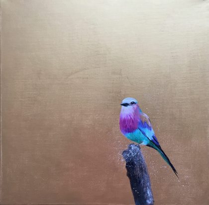 Lilac Breasted Roller ~ on Gold (SOLD)
