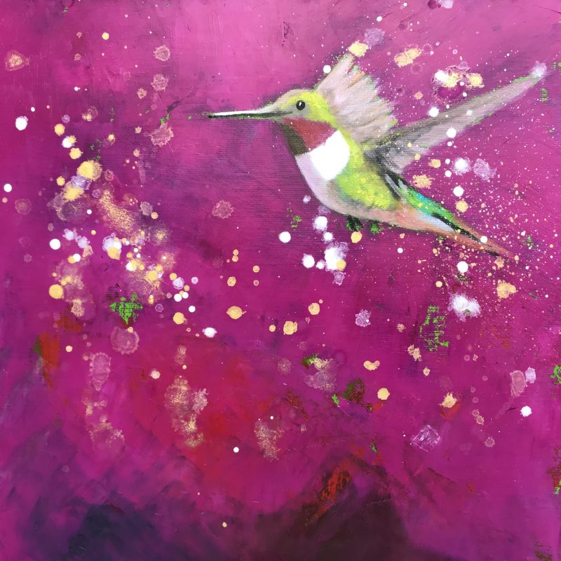 Hummingbird ~ on Magenta (SOLD)