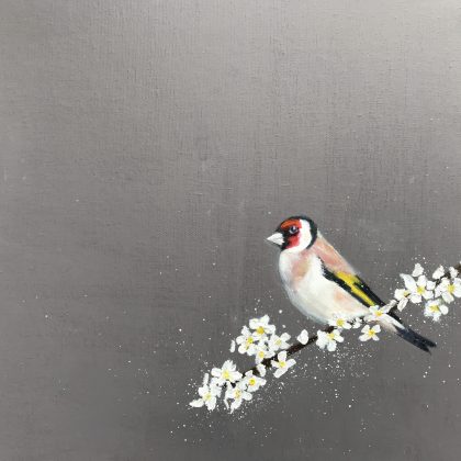 Goldfinch ~ on Cherry Blossom SOLD