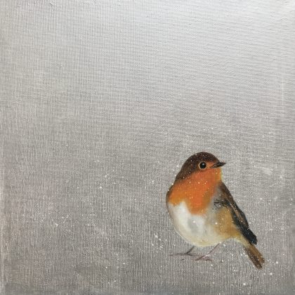 Little Robin ~ on silver (Sold)