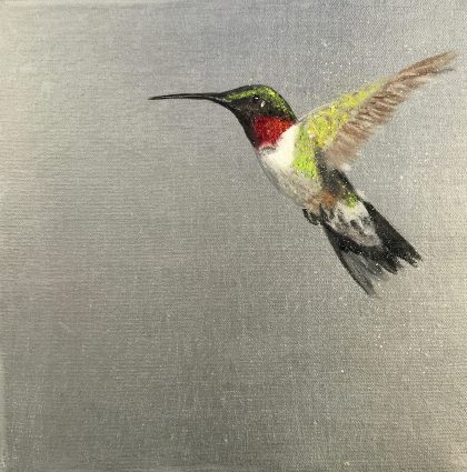 Freedom Calls ~ Hummingbird on Mirror (SOLD)