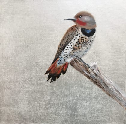 The Flicker Bird ~ on Silver (SOLD)