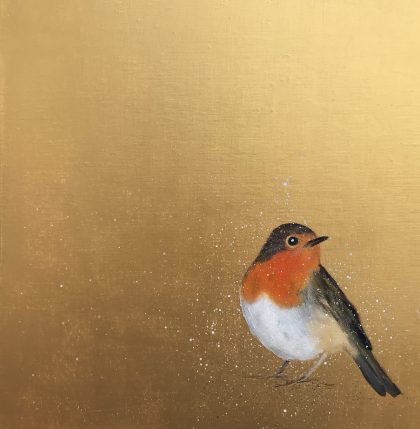 Red Robin ~ on Gold ~ SOLD