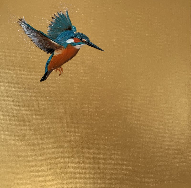 Kingfisher ~ on gold (SOLD)