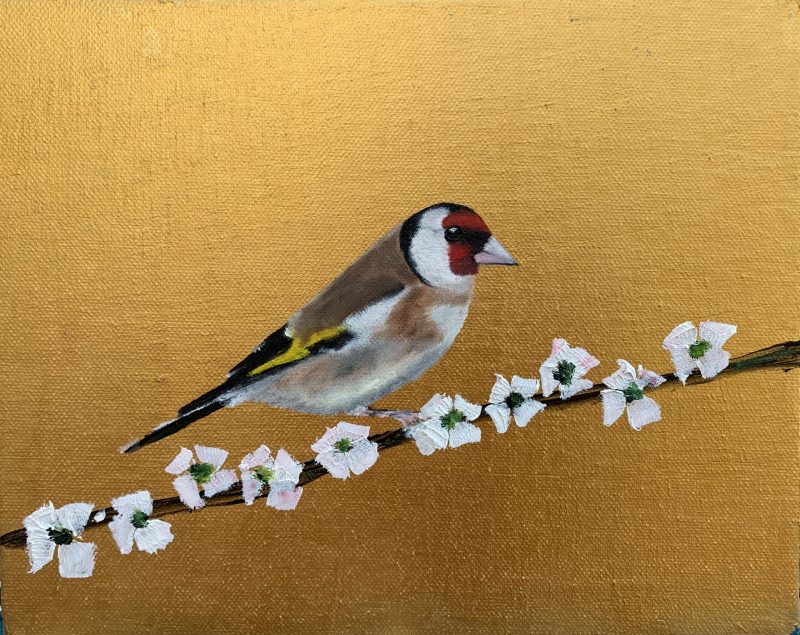 Goldfinch on Gold (SOLD)