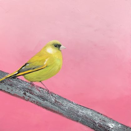 Greenfinch on silver branch (SOLD)