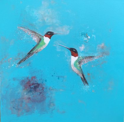 Ruby Throated Hummingbirds (SOLD)