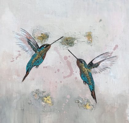 Hummingbirds in Flight (SOLD)