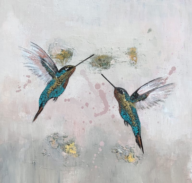 Hummingbirds in Flight (SOLD)
