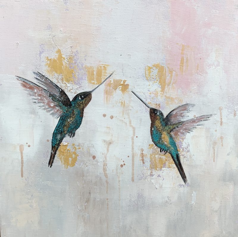 Love Birds ~ Hummingbirds in Flight (SOLD)