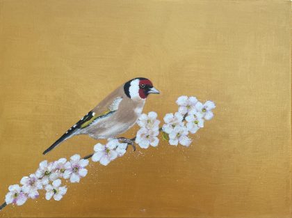 Gold Finch and Cherry Blossom